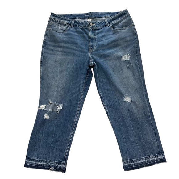 Maurices Denim - Maurices Women’s 22W Distressed Medium Wash Cropped Jeans